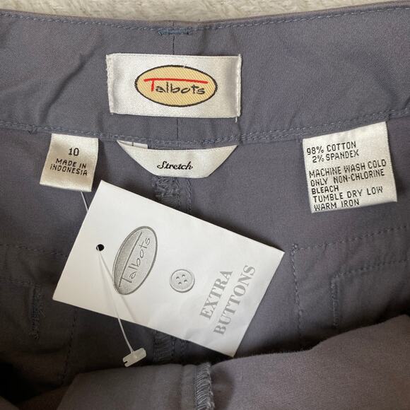 Vintage Talbots Wide Leg Cropped Pants Women Size 10 Gray Stretch Culottes NWT - Picture 4 of 9